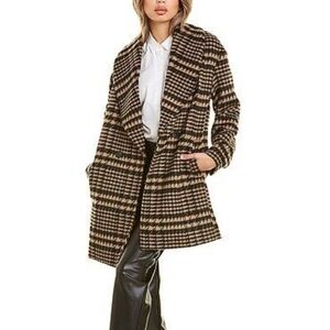 Avec Les Filles Houndstooth Plaid Coat